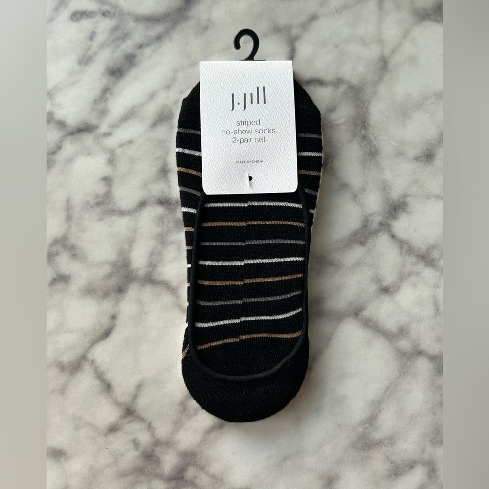 NWT J. Jill striped no-show socks 2-pair set